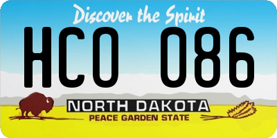 ND license plate HCO086