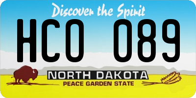 ND license plate HCO089