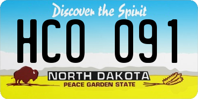 ND license plate HCO091