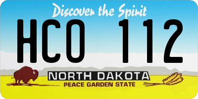 ND license plate HCO112