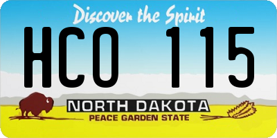 ND license plate HCO115