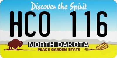 ND license plate HCO116