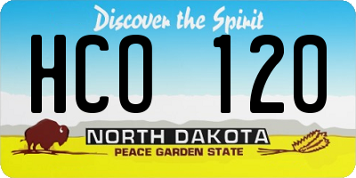 ND license plate HCO120