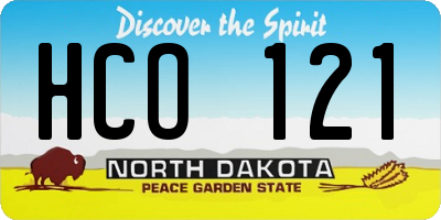 ND license plate HCO121