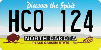 ND license plate HCO124
