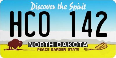 ND license plate HCO142