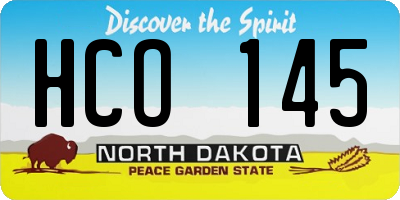 ND license plate HCO145