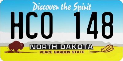ND license plate HCO148