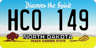 ND license plate HCO149
