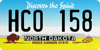 ND license plate HCO158