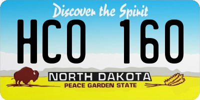 ND license plate HCO160