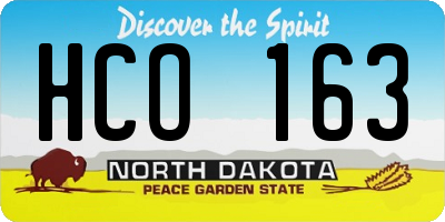 ND license plate HCO163