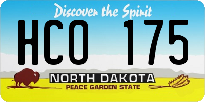 ND license plate HCO175