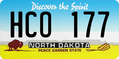 ND license plate HCO177