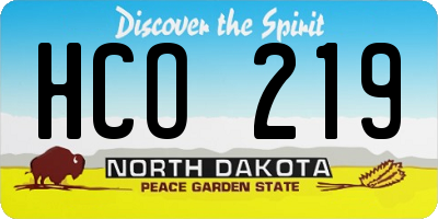 ND license plate HCO219
