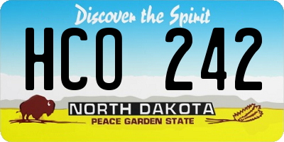 ND license plate HCO242
