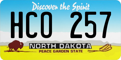 ND license plate HCO257
