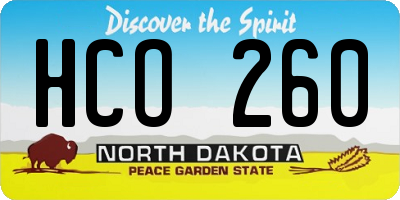 ND license plate HCO260
