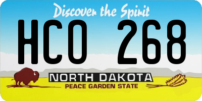 ND license plate HCO268