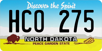 ND license plate HCO275