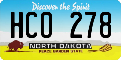 ND license plate HCO278