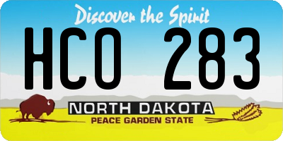 ND license plate HCO283