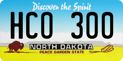 ND license plate HCO300