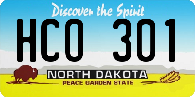 ND license plate HCO301