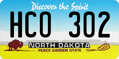 ND license plate HCO302