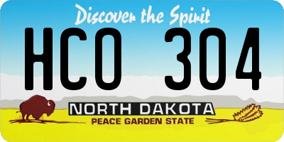 ND license plate HCO304