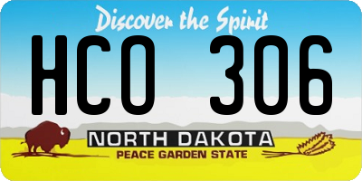 ND license plate HCO306