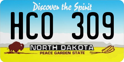 ND license plate HCO309