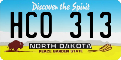 ND license plate HCO313