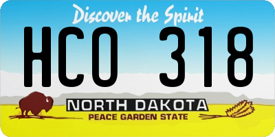 ND license plate HCO318