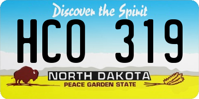 ND license plate HCO319