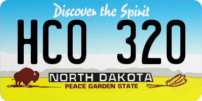 ND license plate HCO320