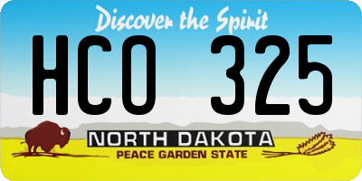 ND license plate HCO325