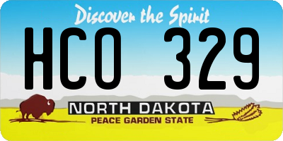 ND license plate HCO329