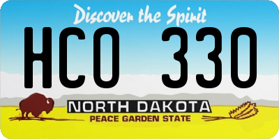 ND license plate HCO330