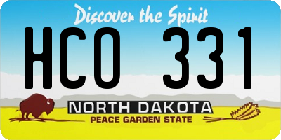 ND license plate HCO331