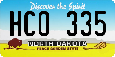 ND license plate HCO335