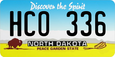 ND license plate HCO336