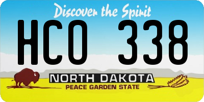 ND license plate HCO338