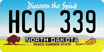 ND license plate HCO339