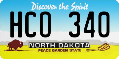 ND license plate HCO340