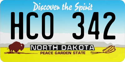 ND license plate HCO342