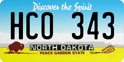 ND license plate HCO343