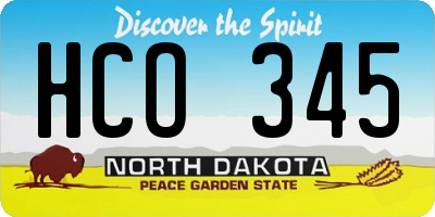 ND license plate HCO345