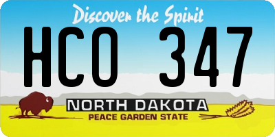 ND license plate HCO347