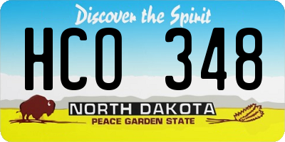 ND license plate HCO348